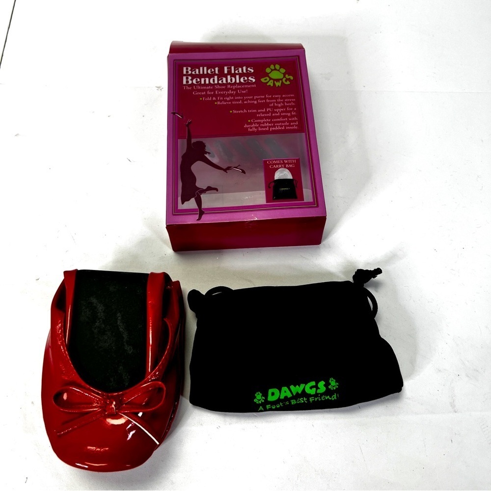 Travel Ballet Flats Red Patent Leather size 6